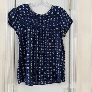 Mason & Belle Navy Print Top